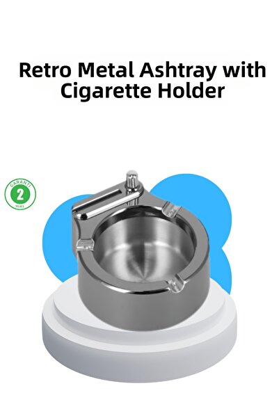 toyigoo Scrumieră metalică cu brichetă, design elegant pentru masă TYGOO-RSHB...