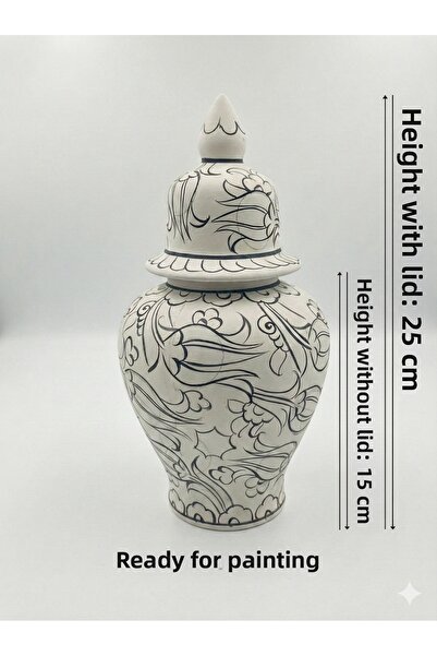 TTSERAMİK Ready-To-Paint Tahrirli Shah Jar Ceramic Vase |   Paint Yourself | ...