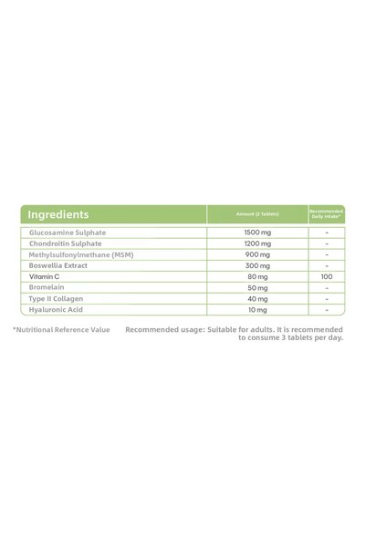 Suda Vitamin Flexone Glucosamine, Chondroitin, Msm, Type 2 Collagen, Hyaluronic Acid, Bone and Cartilage Support 90 Tablets