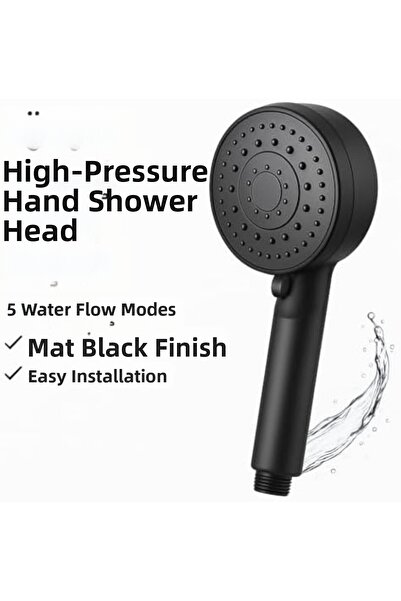 Yıldızan Pazaralanı Store Black Shower Head – High Pressure, Water Saving, Ea...