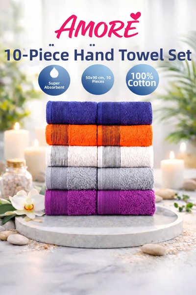 BAMİROSE 50x90 CM SET DE 10 PROSOAPE DE MÂNĂ ȘI FAȚĂ AMORE