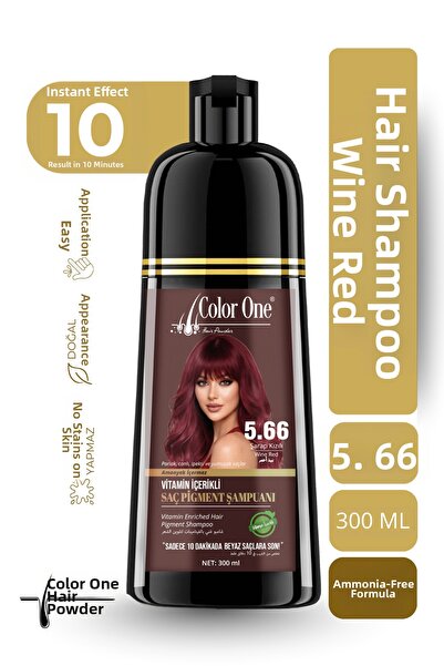 Color One Wine Red Hair Pigment Shampoo 5.66 |   300 ml & Tone Effect