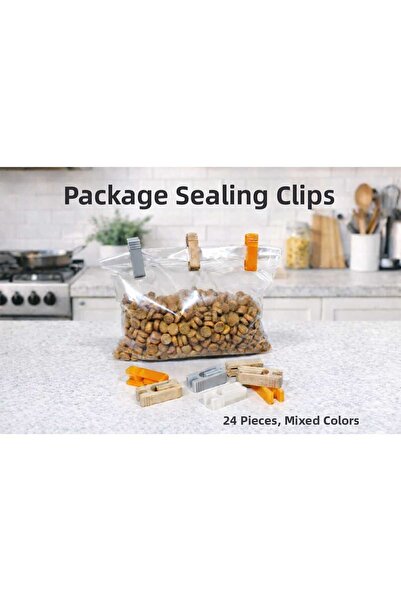 MK Ambalaj Bags, Package Sealing Clips, Latches (Mixed Colors) (24 Pieces)