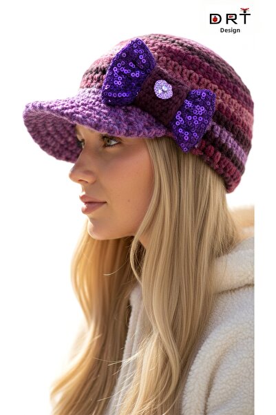 drt tasarım قبعة نموذج قبعة الترتر القوس الوردي التعادل صبغ