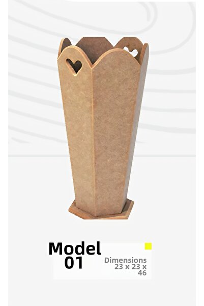 Eymen Hobi Raw Wooden Umbrella Stand 46 cm |   Paintable Decorative Vase & Um...