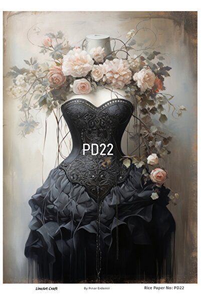 LİNEART ورق ديكوباج نحاسي منقوش بتصميم باريسي رقم: PD22 - 29x42 سم