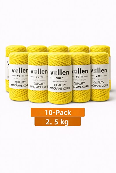 vollen yarn Четкана макраме корда 3 мм Четкана памучна макраме корда, 10 броя...