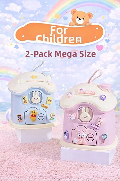 Rosemor 2 τεμάχια Κουμπαράς Mega Size Χαριτωμένο στυλ Kawai Μπλε Ροζ Χρώμα Κο...