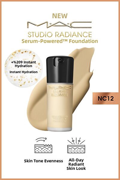 M.A.C Instant Skin Tone Evening Studio Radiance Powered ™   Nc12 Serum Founda...
