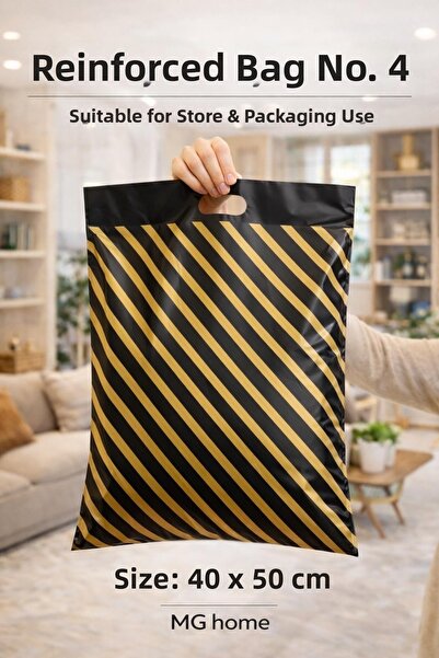VENON No-4 💜   1 Package 💜   Size 40X50 Store Bag Striped Black Bag 50 Piec...