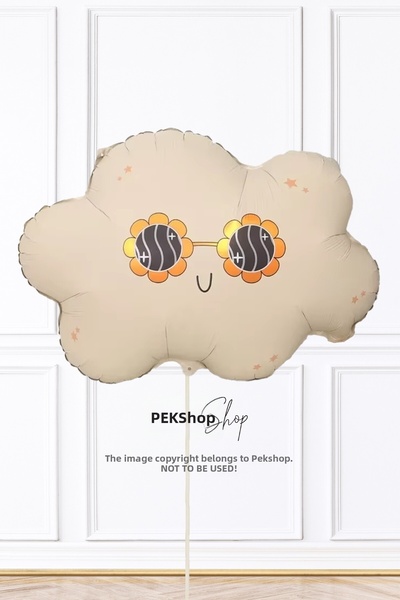 PEKSHOP Retro Cloud Foil Balloon with Glasses Retro Cloud