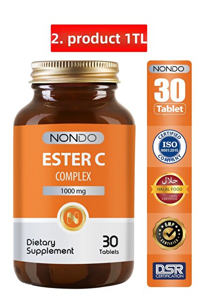 Nondo استر سي 1000 ملغ فيتامين سي قابل للامتصاص 30 قرص. (مستخلص فيتامين سي لل...