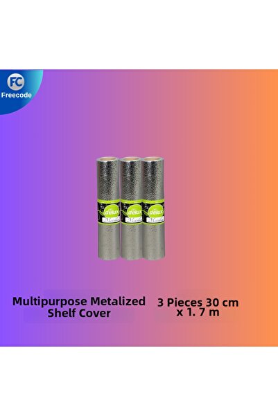 Freecode 3-Piece Metalized Multi-Purpose Shelf Cover 30 cm X 1.7 Meters