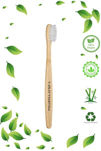 Pharma Acqua فرشاة أسنان من الخيزران الأبيض