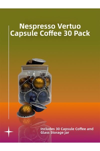 Nespresso Vertuo Capsule Coffee Trial Set 30Pcs + Glass Storage Box Gift (Sui...