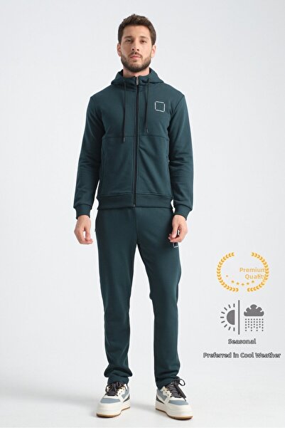 Shooter Sportswear Dark Green Men's Tracksuit Set Seasonal Luxe Quality Cotton