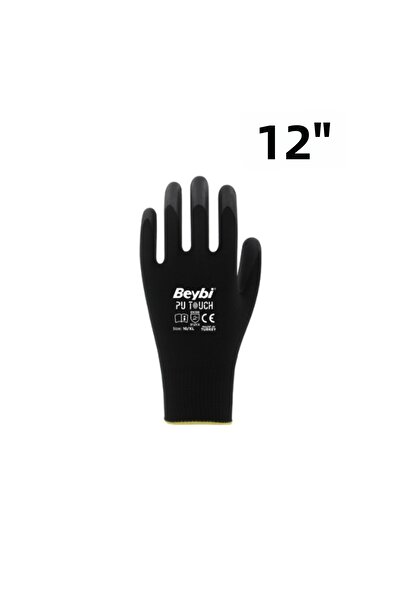 Beybi 9 مقاسات 12 عبوة من قفازات التجميع المطلية بالبولي يوريثين باللون الأسو...