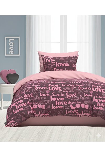 KAAN PREMIUM Σετ Παπλωματοθήκη Μονό Κρεβάτι με Μοτίβο Αγάπης 100x200 Ελαστικό...