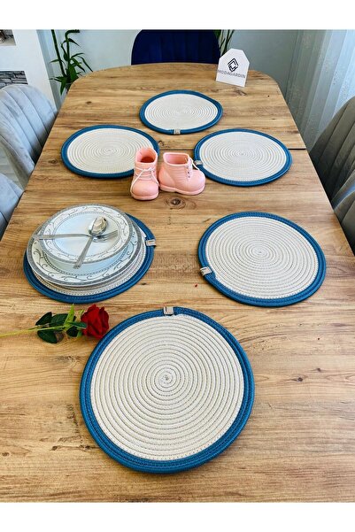 bestbeler Wicker Jute Presentation Plate Mat Supla American Service Set 6 Pieces