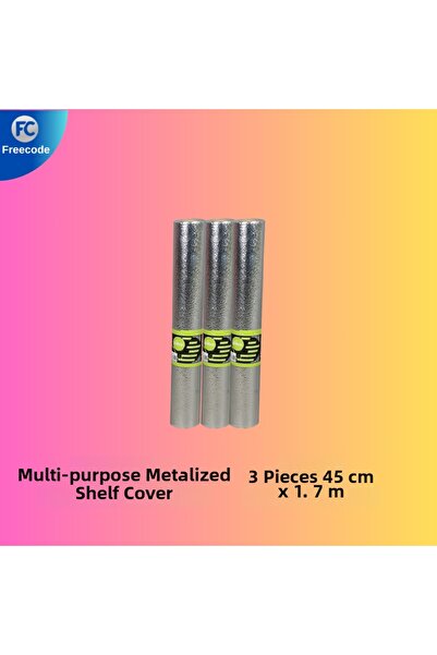 Freecode 3-Piece Metalized Multi-Purpose Shelf Cover 45 cm X 1.7 Meters