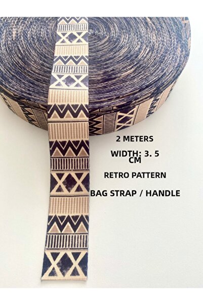 seyranat 2 Meters Width 3.5 cm Colorful Retro/Vintage Patterned Bag Strap, Ha...