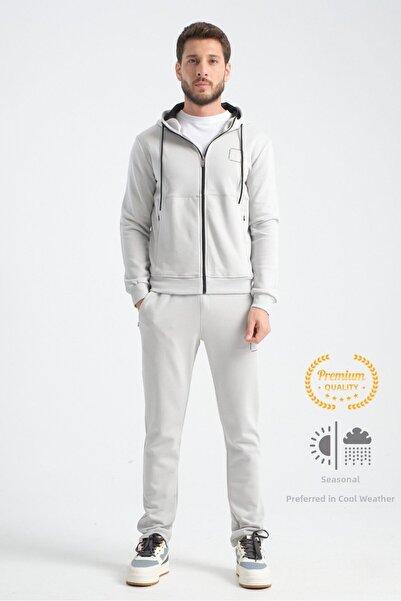 Shooter Sportswear Stone Men's Tracksuit Set Seasonal Luxe Quality Cotton