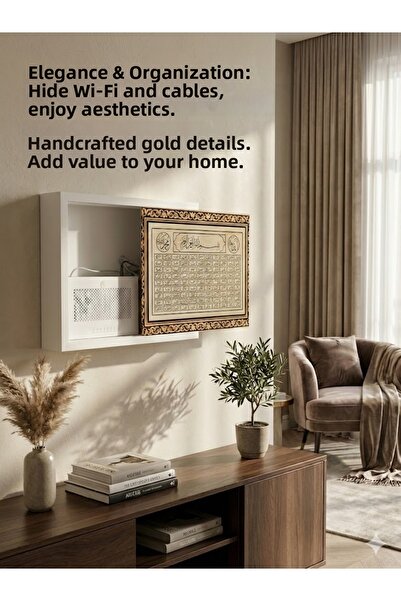 wudie صندوق تخزين مودم مزخرف، صندوق مودم منزلق، منظم كابلات لإخفاء لوحة الفيوزات