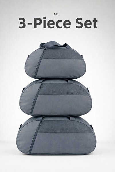 KAFF Gray 3-Piece Set D Luggage with Front Pocket, Adjustable Shoulder Strap,...