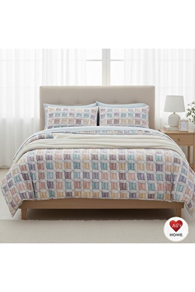 Alisy Home Alisy Elastic Sheet 100% Cotton Digital Double Duvet Cover Set Kni...