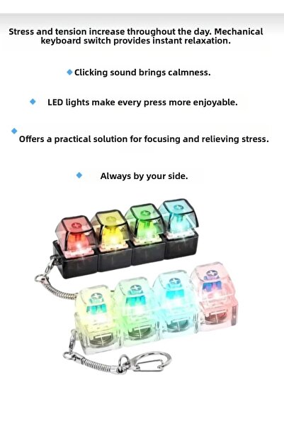 NEWSTORE HOME سلسلة مفاتيح مضيئة للوحة المفاتيح لتخفيف التوتر