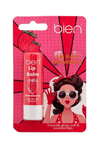 Bien Professional Strawberry Lip Balm Moisturizing Shea Butter Vitamin E Natu...