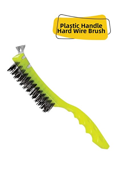 Macrostar Plastic Handle Scrubbing Hard Wire Brush Stove Oven Grill Brush