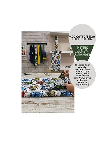 ayçiçek home 1 Meter 46 Thread Akfi̇l Fabric 2.40 Width Bedding Fabric Metera...