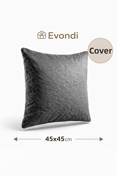 Evondi 45×45 Dark Gray Throw Pillow Cover – Textured, Erasable Fabric, Hidden...