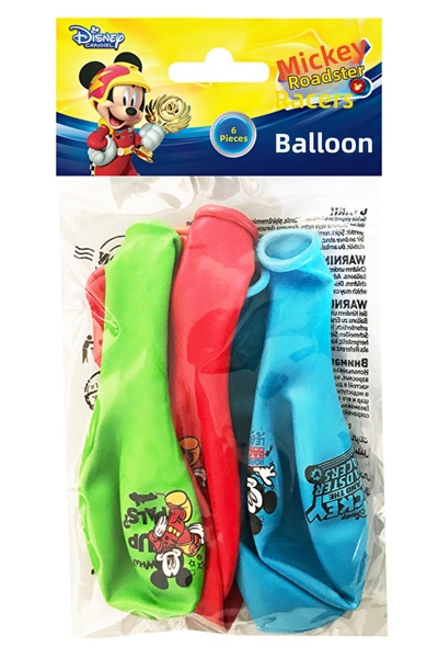 MICKEY 6 بالونات داخل كيس (4 ألوان مطبوعة)