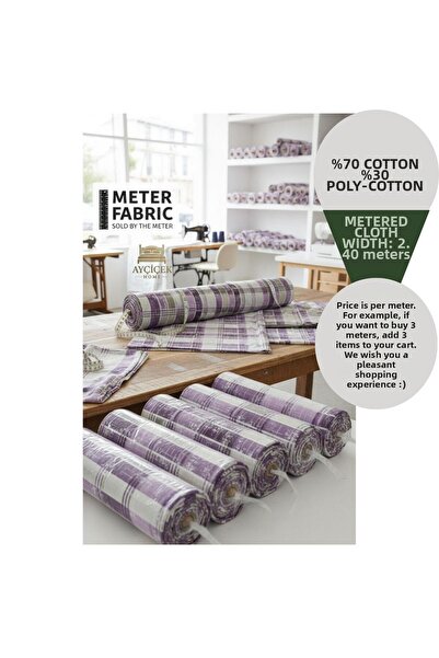 ayçiçek home 1 Meter 46 Thread Akfi̇l Fabric 2.40 Width Bedding Fabric Metera...