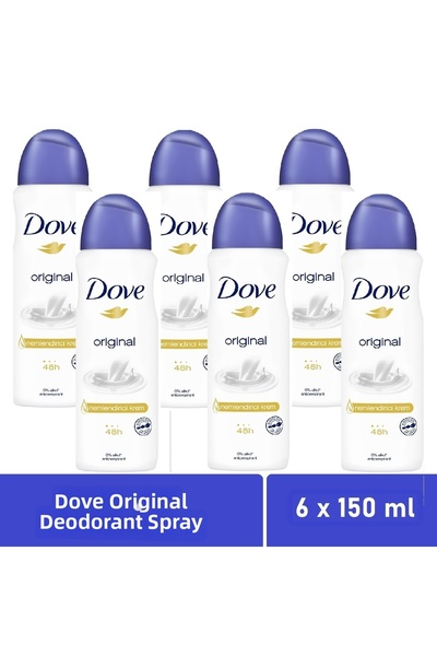 Dove Оригинален дезодорант спрей за жени 150 мл, 6 броя, 8690637628856