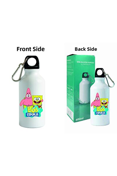 DKDZ SHOP Sunger Bobbb Printed Metal Water Bottle with Hook - 600ml