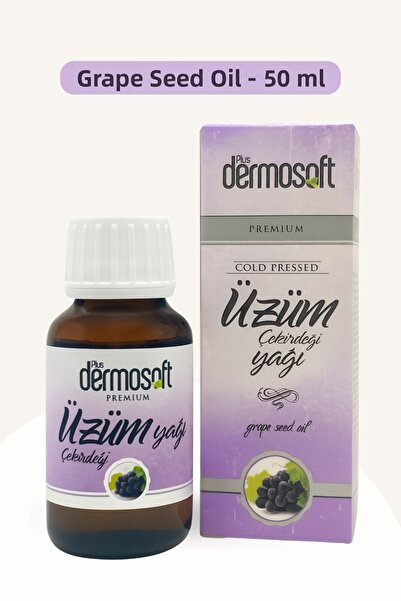 Plus Dermosoft زيت بذور العنب المعصور على البارد 50 مل - زيت عشبي طبيعي للعنا...