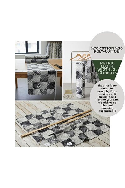 ayçiçek home 1 Meter 46 Thread Akfi̇l Fabric 2.40 Width Bedding Fabric Metera...