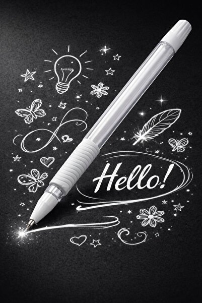 Pensan White Neon Gel Pen for Black Notebooks