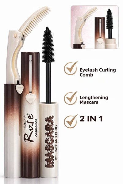 Masdala Egar ماسكارا 2 في 1 لتطويل الرموش وتصفيفها مع مشط قابل للطي لإطلالة ا...