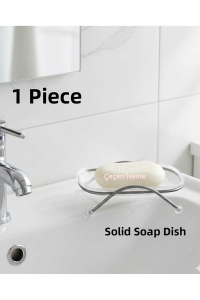 ÇEÇEN HOME (1 Piece) Gray Metal Stand with Plastic Container Soap Dispenser, ...