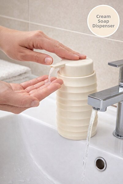Open Home Concept Dozator de săpun lichid din plastic crem |   Dozator de săp...
