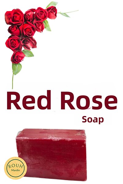 ROUH Mardin Red Rose Body and Hair Soap, 110 g
