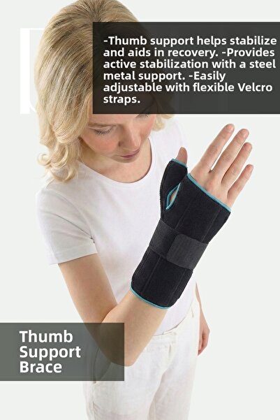 DILIFE Hand Wrist Splint with Thumb Support Steel Thumb Support Adjustable Size Right & Left Compatible