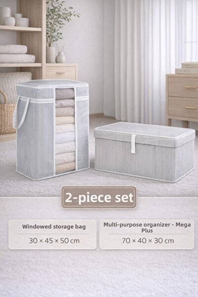 PONÇİK BEBEK Σετ 2 τεμαχίων – Τσάντα οργάνωσης ρούχων με παράθυρο & Κουτί απο...