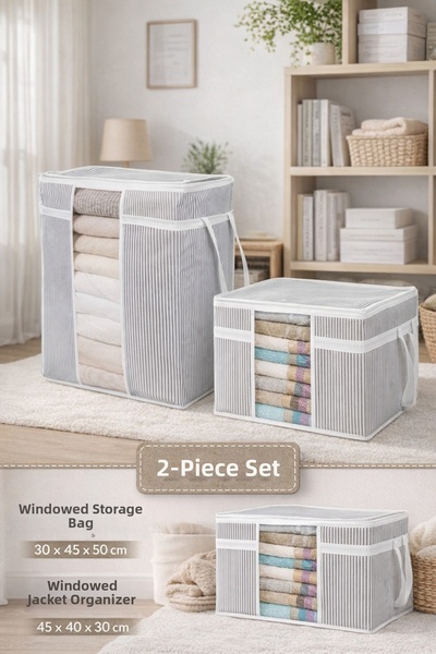 PONÇİK BEBEK Σετ 2 τεμαχίων – Τσάντα οργάνωσης ρούχων με παράθυρο & Θήκη πουλ...