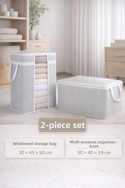 PONÇİK BEBEK مجموعة من قطعتين - حقيبة تنظيم وتخزين الملابس مع نافذة وحقيبة تن...