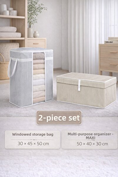 PONÇİK BEBEK مجموعة من قطعتين - حقيبة تنظيم وتخزين الملابس مع نافذة وحافظة تن...